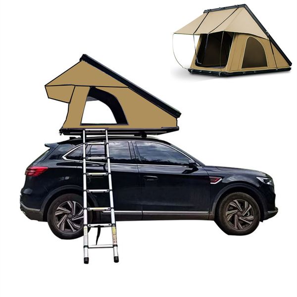 Slimline Aluminium Hardshell  Rooftop Tent Hardshell With Ladder Khaki Camping 4x4 4WD