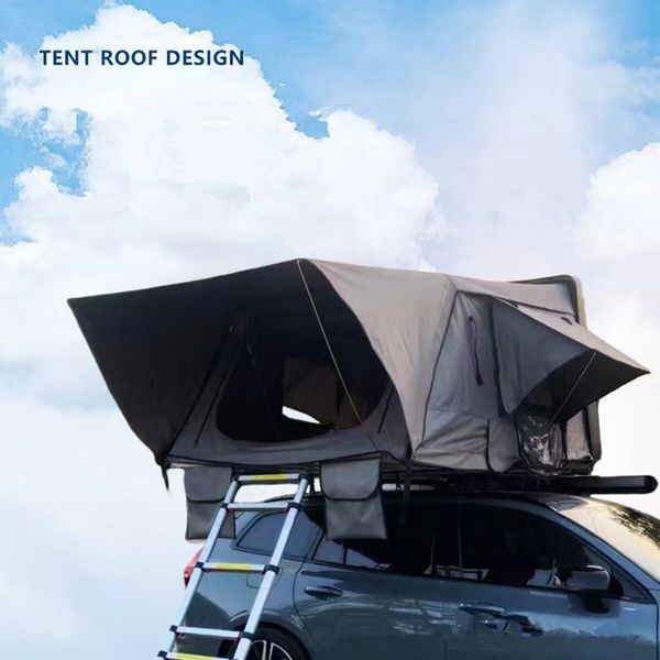 All Grey 210*160*125cm Side-Opening Rooftop Tent Hardshell With Ladder Camping Waterproof 4x4 4WD