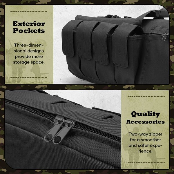 118cm Rifle Gun Bag Soft Padded Shotgun Case Tactical Shooting Range Hunting Gear Military Storage Transport with Carry Shoulder Strap 46 Inch