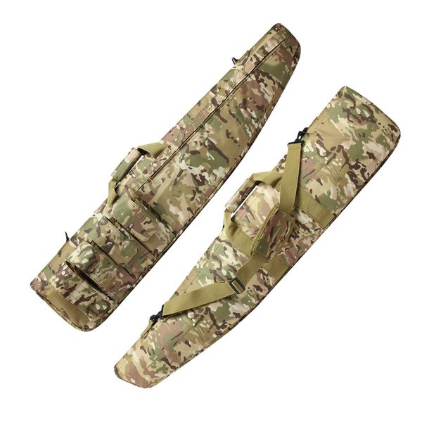 Camo 46Inch Rifle Gun Bag Shotgun Case 600D Soft Padded Shooting Gear Tactical Storage Range Hunting Accessories with Handle Shoulder Strap 118cm