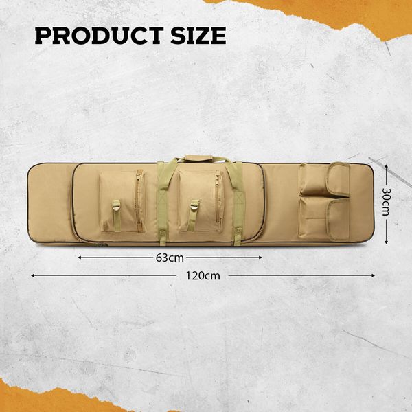 46-inch Double Rifle Bag Gun Case Carry Backpack for Store Transport Carbine Shotgun Airsoft Pistol Firearm Tactical Military Range Hunting Shooting