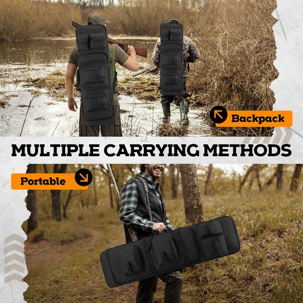 Tactical Range 2 Rifle Gear Backpack Carbine Gun Case Carry Bag for Shotgun Airsoft Army Hunting Shooting Store Transport Pistol Firearm 100cm