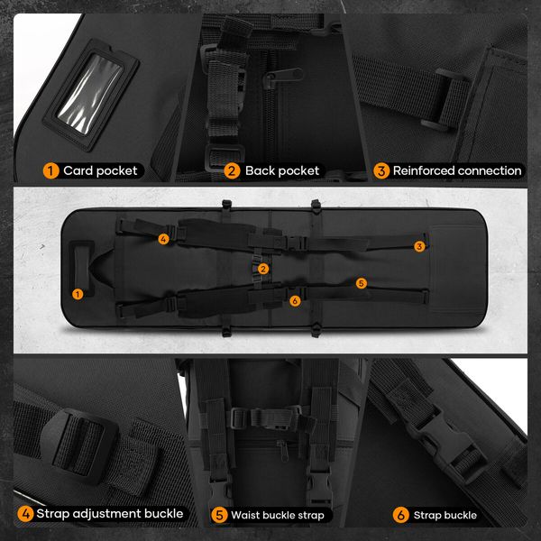 Tactical Range 2 Rifle Gear Backpack Carbine Gun Case Carry Bag for Shotgun Airsoft Army Hunting Shooting Store Transport Pistol Firearm 100cm