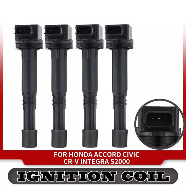 Set of 4Pcs Ignition Coils for Honda Accord CM Civic EU CRV Integra Odyssey S2000 1999-2012