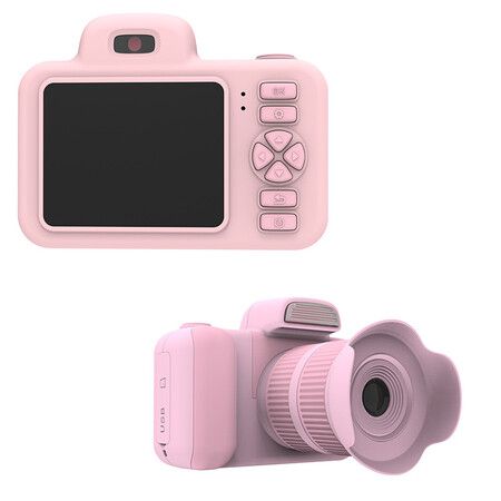 Digital Cameras for Photography, 28MP Video Camera for Vlogging with Flash, 360 Degree Rotatable Lens (Pink)