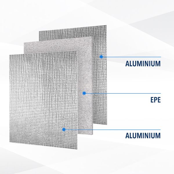 Foil Heat Barrier Window Reflective Insulation Roll Roof Loft Wall Ceiling Attic Cell Radiant Sheet Wrap Thermal Shield Aluminium EPE 10x30m 30sq m