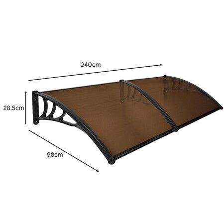 NOVEDEN Window Door Awning Canopy Outdoor UV Patio Rain Cover Tawny 1M X 2.4M Type 1