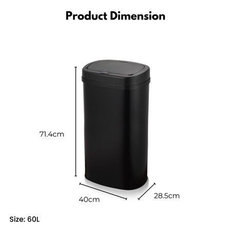 MIRAKLASS Sensor Bin 60L Black Oval