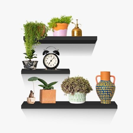 EKKIO Floating Shelf Set of 3 Black