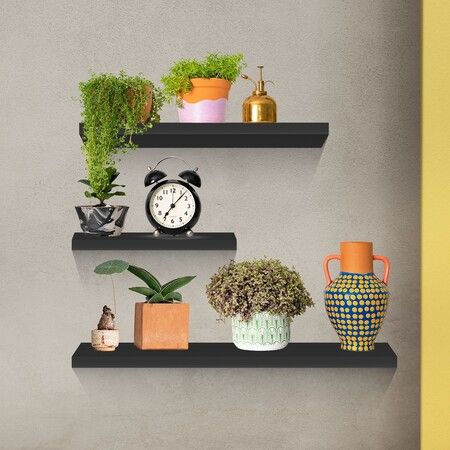 EKKIO Floating Shelf Set of 3 Black