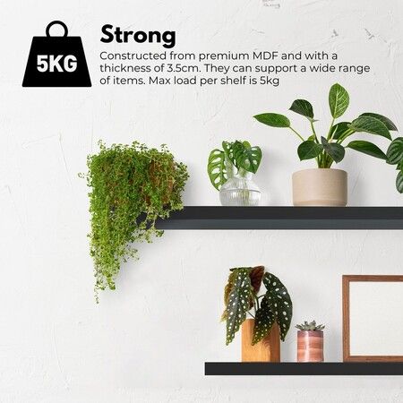 EKKIO Floating Shelf Set of 3 Black