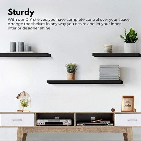 EKKIO Floating Shelf Set of 3 Black