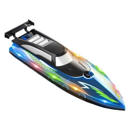 Self Righting RC Boat with LED Light for Men Women and Kids 4 to 12, 2.4Ghz Fast RC Boat, Blue