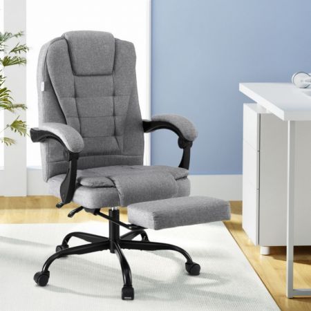 Artiss Office Chair Executive Fabric Seat Racing Computer Desk Chairs Footrest