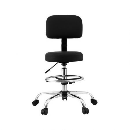 Artiss Office Chair Drafting Computer Standing Desk Chairs Ergonomic PU Black