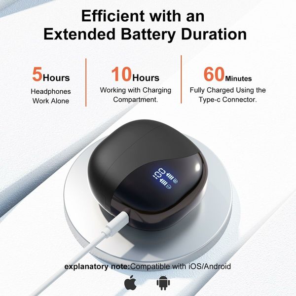 Ai Real Time Language Translator Earbuds with 144 Languages Translator Pods for iOS & Android (Black)