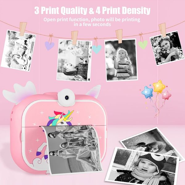 Instant Print Digital Camera for Kids, 20MP Selfie Video Children Toy Camera, Kids Camera for 6-12 Years Old Girls Boys