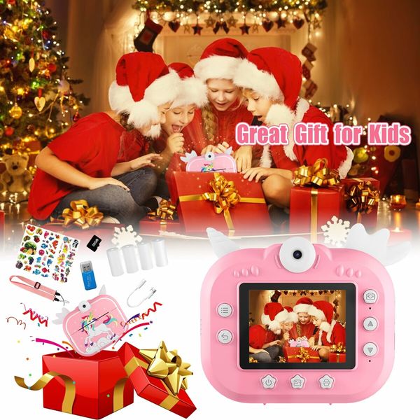 Instant Print Digital Camera for Kids, 20MP Selfie Video Children Toy Camera, Kids Camera for 6-12 Years Old Girls Boys