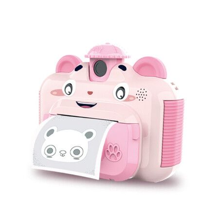 Instant Print Digital Camera for Kids 20MP Selfie Video Image Video Recorder, 12MP Photo Shooting, 180-Degree Rotating Feature Gift for 6+ Ages Kids, Pink