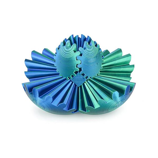 Gear Ball 3D Printed Spin Ball or Cube Fidget Toy,Gear Sphere Fidget Toy,Fidget Ball Gear Toy,Stress Ball GearSphere Desk Toy (Blue Green,8cm)