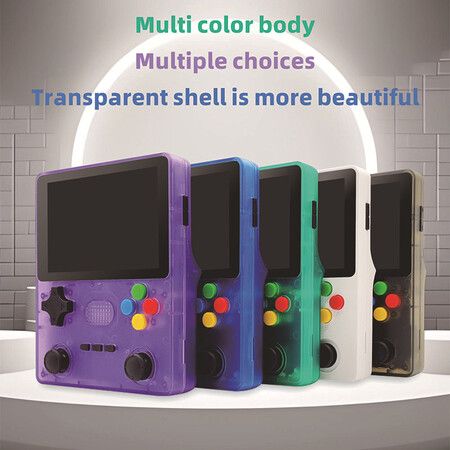 64G Handheld Game Console, Portable Retro Video Game Console, Dual 3D Joystick, 15 Emulators, Support TV Output (Pruple)