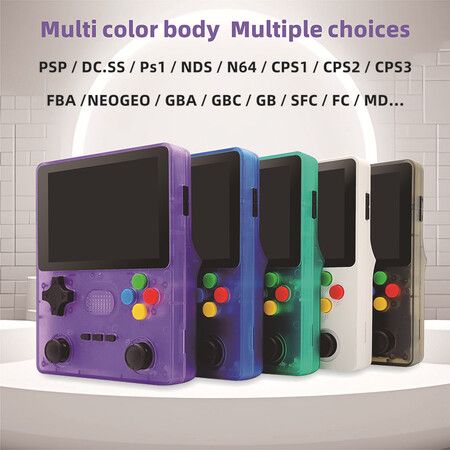 64G Handheld Game Console, Portable Retro Video Game Console, Dual 3D Joystick, 15 Emulators, Support TV Output (Pruple)