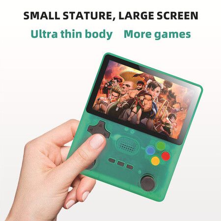 64G Handheld Game Console, Portable Retro Video Game Console, Dual 3D Joystick, 15 Emulators, Support TV Output (Green)