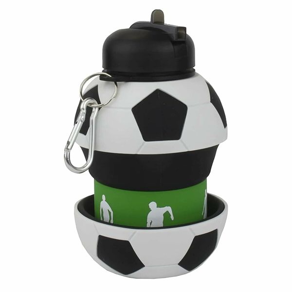 Foldable 550ML Football Water Bottles Portable Sports Bottle Outdoor Sports Soccer Ball Shaped Water Cup Bottle