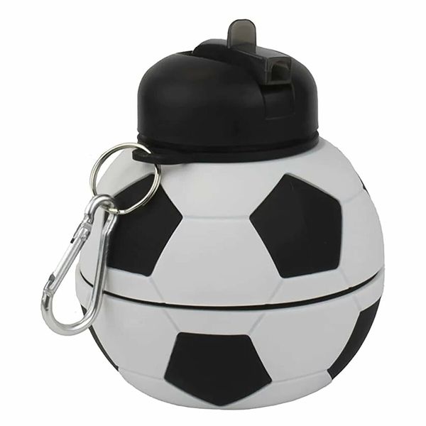 Foldable 550ML Football Water Bottles Portable Sports Bottle Outdoor Sports Soccer Ball Shaped Water Cup Bottle