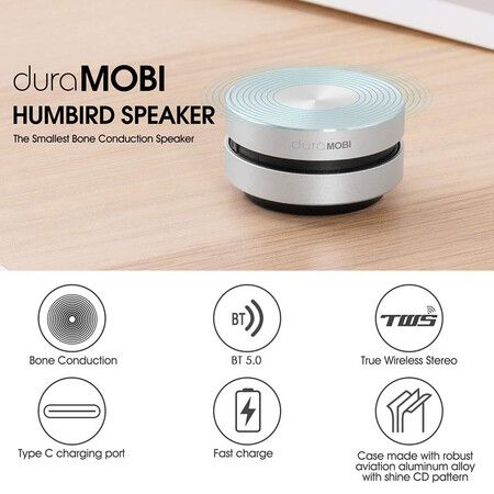 2Pcs Wirelessly BT Mini Speaker Bone Conduction Wireless, Stereo Bass Sound Creative Portable Speaker for Home,Outdoor, Travel