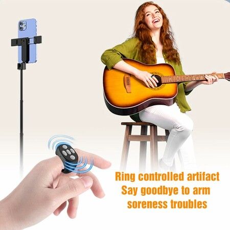 Wireless Bluetooth Remote Control,Remote Control Page Turner Bluetooth Scroller Ring,Short Video and Music Camera Shutter Remote Controller (White)