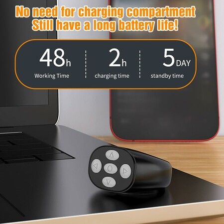 Wireless Bluetooth Remote Control,Remote Control Page Turner Bluetooth Scroller Ring,Short Video and Music Camera Shutter Remote Controller (Black)