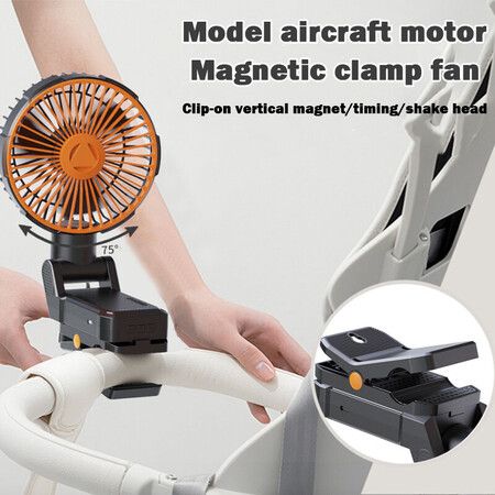 Portable Camping Outdoor Fan Magnetic,Rechargeable Clip on Fan with Lights, Timer,70 Degree Rotatable Cooling Fan for Kitchen Workshop