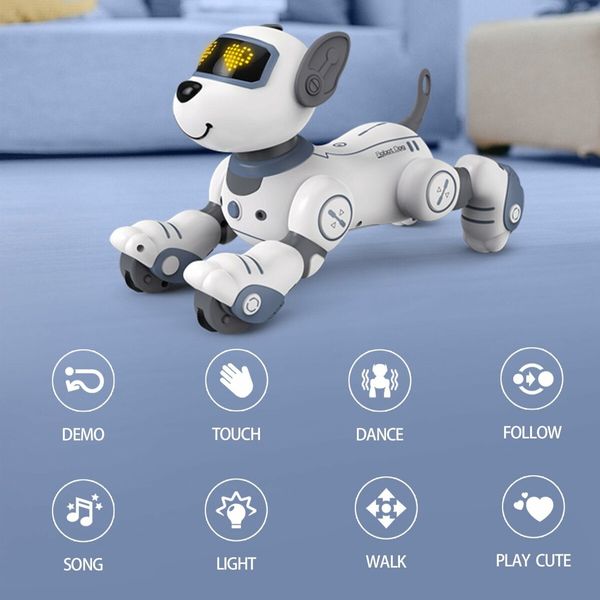 Remote Control Robot Dog Toy for Kids, Programmable Robotic Puppy, Smart Interactive Stunt Robot Dog Toy (Blue)