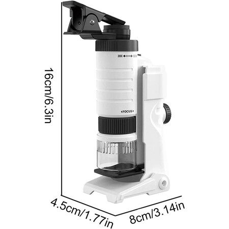 Handheld Microscope Toy, Portable Microscope for Kids, Educational Toy (Black)