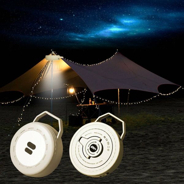 Camping String Lights Reel, Outdoor Portable Stowable String light, 10M Retractable LED Light for Outdoor Decor, 1Pack (Khaki)