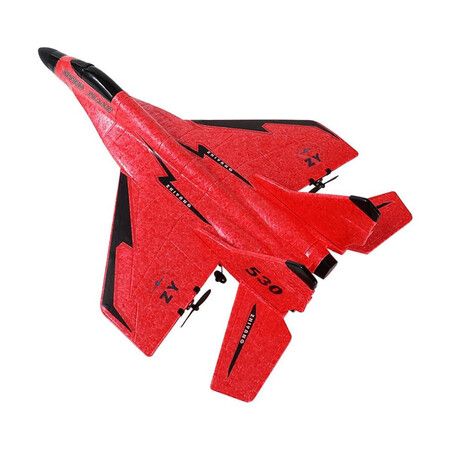 Remote Control Airplane for Kids, Radio Controlled Fighter Jet Aircraft with Automatic Balance System, Gift for Birthdays and Christmas (Red)