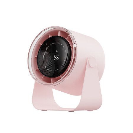 Desk Fan with Battery Operated, Quiet Digital Display Portable Fan for Office, Bedroom, Kitchen, Home, Outdoor, Pink