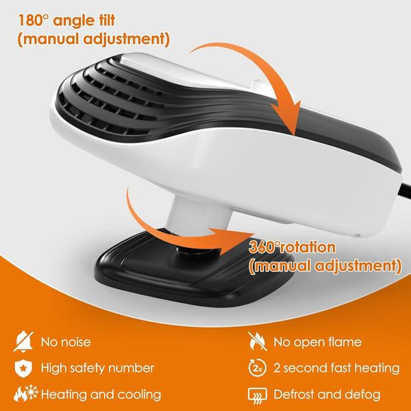 12V Car Heater Fan for Golf,  Portable Auto Heater Fan 12V 10A 120W Car Heater for Cars Air Conditioning