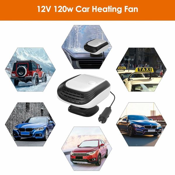 12V Car Heater Fan for Golf,  Portable Auto Heater Fan 12V 10A 120W Car Heater for Cars Air Conditioning