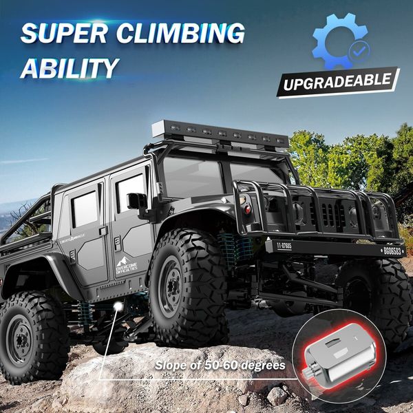 1:12 Scale All-Terrain Remote Control Car,4WD RC Cars with 2.4 GHz,RC Climbing Truck,IPX4 Waterproof Off-Road Vehicle with Two Rechargeable Batteries