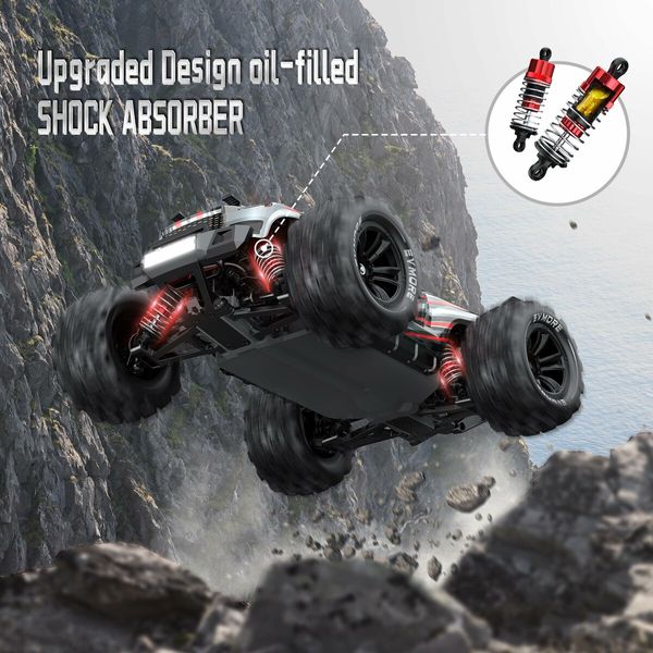 1/16 Brushless RC Cars,Fast 43 Mph,Electric 4WD High Speed RC Car,All-Road Remote Control RC Truck with Two 2S Lipo Batteries,Compatible with 3S Lipo