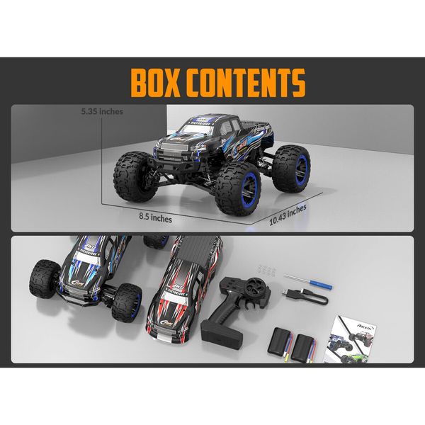 RC Truck 1:16 4x4 All Terrain RC Car Crossy 40KPH High Speed Remote Control Cars for Boys,Off-Road Monster Truck with 2.4Ghz Radio Control,2 Batteries