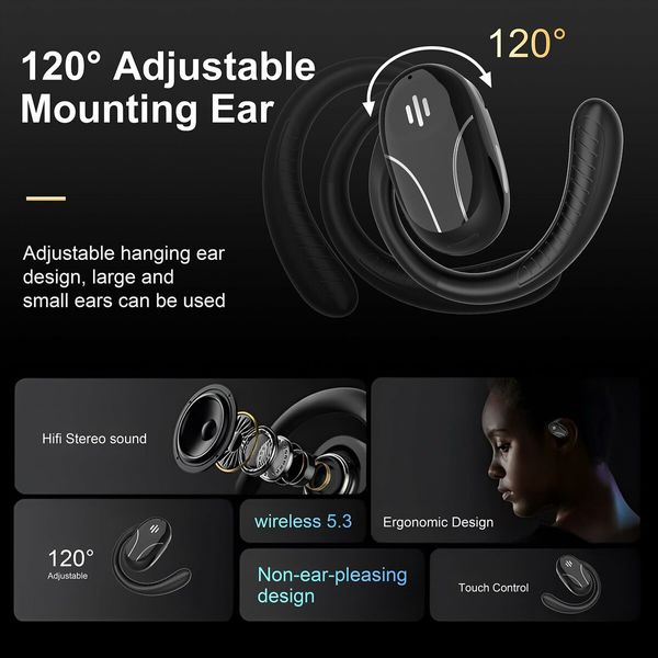 3-in-1 Language Translator Earbuds Real Time Supports 144 Languages Two Way Online Bluetooth Instant Voice Translation Device with APP (Black)