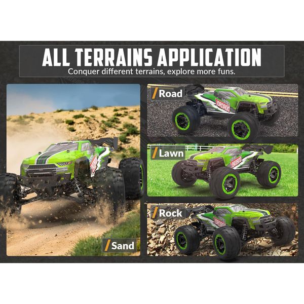 RC Truck 1:16 4x4 All Terrain RC Car 40KPH High Speed Remote Control Cars,Off-Road Monster Truck with 2.4Ghz Radio Control,2 Batteries