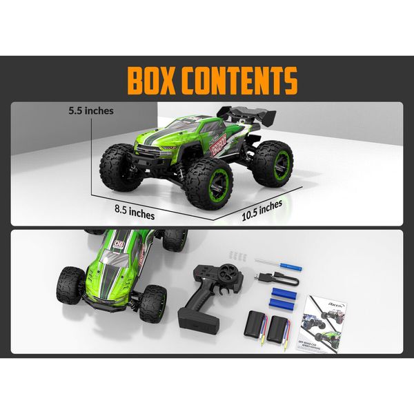 RC Truck 1:16 4x4 All Terrain RC Car 40KPH High Speed Remote Control Cars,Off-Road Monster Truck with 2.4Ghz Radio Control,2 Batteries