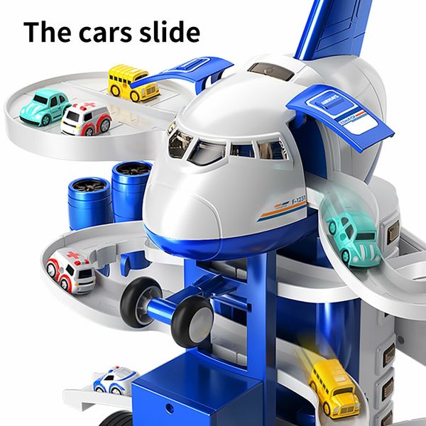 Airplane Boy Toys for Age3+ Year Old Boys,Car Race Tracks for Kids with 8 Small Car Toys,Toddlers Educational Toy,Birthday Gifts