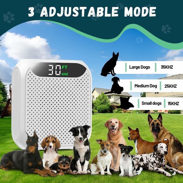 Anti Barking Devices,30FT Effective Range and 3 Adjustable Modes,Rechargeable Ultrasonic Bark Box Dog Barking Deterrent Devices