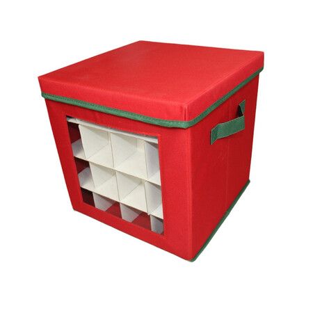 Christmas Ornament Storage Box,  Stores upto 64 Holiday Ornaments, Storage Box Keeps Holiday Decorations Clean and Dry for Next Season