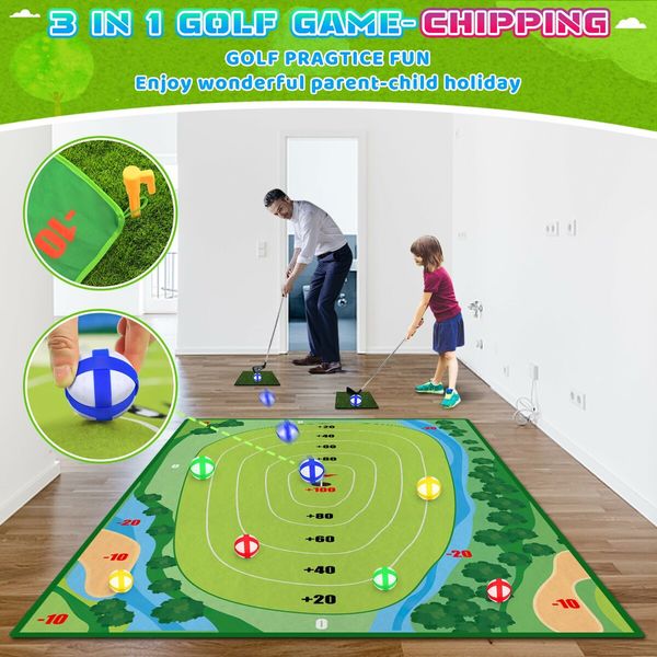 Golf Chipping Game,Upgrade Indoor Velcro Golf Chipping,Perfect Outdoor Games for Kids Golf Game & Practice